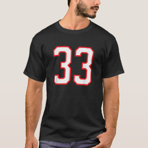 T-shirt Numéro 33 Trente Trois Sport Jersey Blanc Rouge 33