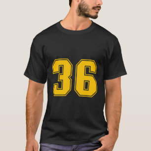 T-shirt Numéro 36 Yellow Sports Fan Jersey Numéro