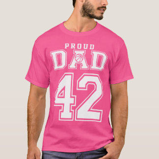T-shirt Numéro 42 Personnalisé Fier Basketball Papa Person