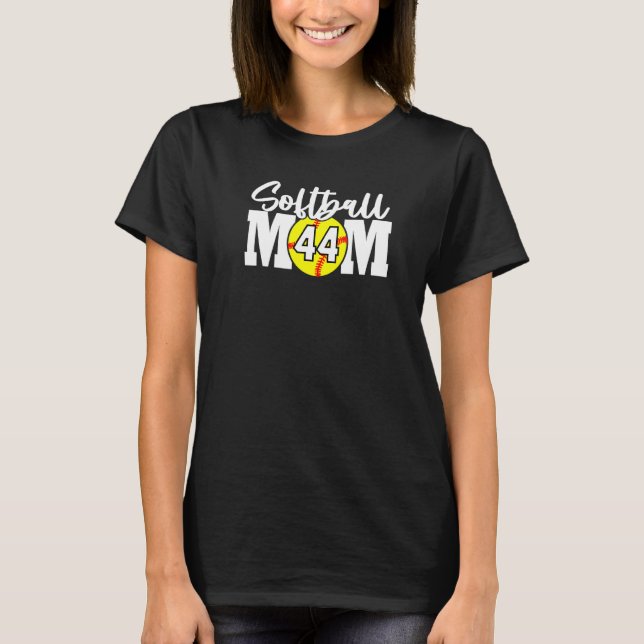 T-shirt Numéro 44 de la maman du softball (Devant)