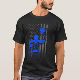 T-shirt Numéro 51 Drapeau Du Joueur De Football Féminin Bl