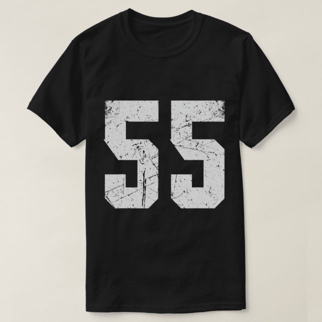 T-shirt Numéro 55 Sport Jersey Anniversaire Lucky No. Whi (Design devant)