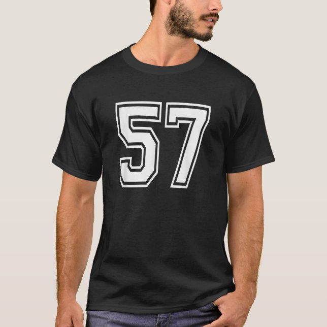 T-shirt Numéro 57 Numéro Uniform Sports Jersey Team 57e (Devant)