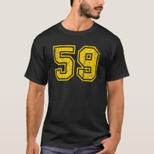 T-shirt Numéro 59 Sport Jersey Uniforme Fan Athlete Jaune