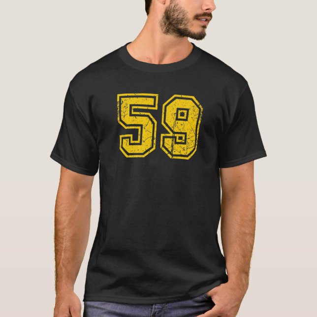 T-shirt Numéro 59 Sport Jersey Uniforme Fan Athlete Jaune (Devant)