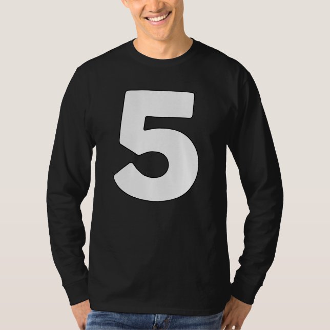 T-shirt Numéro 5 Cinq numéros de correspondance et lettres (Devant)