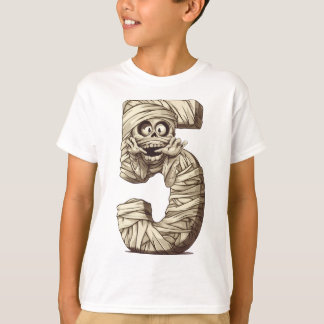T-shirt Numéro 5 Mummy Halloween Thème 5 Année Enfants