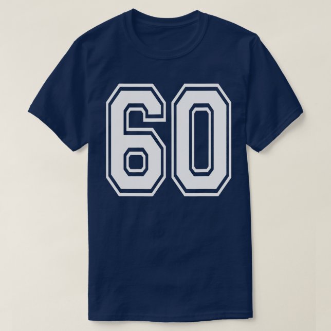 T-shirt Numéro 60 Anniversaire Varsity Sports Team Jersey (Design devant)