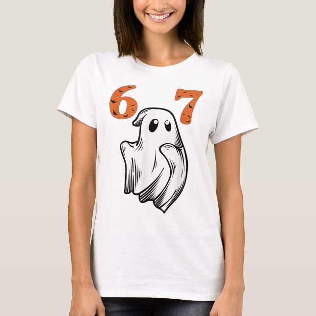 T-shirt Numéro 67 Correspondant Six Sept 6 7 Mème Hallowee (Devant)