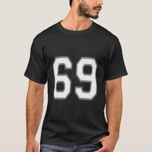 T-shirt Numéro 69 69 En Noir Blanc Et Gris