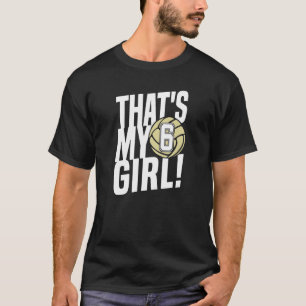 T-shirt Numéro 6 C'est ma fille 6 Volleyball Maman Papa Fa