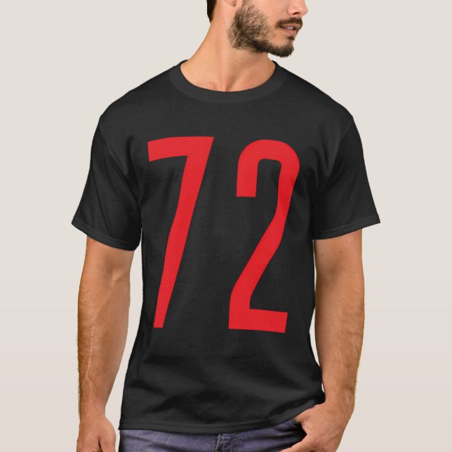 T-shirt Numéro 72 Red Sports Fan Jersey Numéro (Devant)