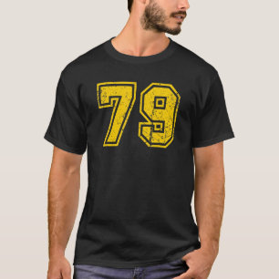 T-shirt Numéro 79 Sport Jersey Uniforme Fan Athlète Yellow
