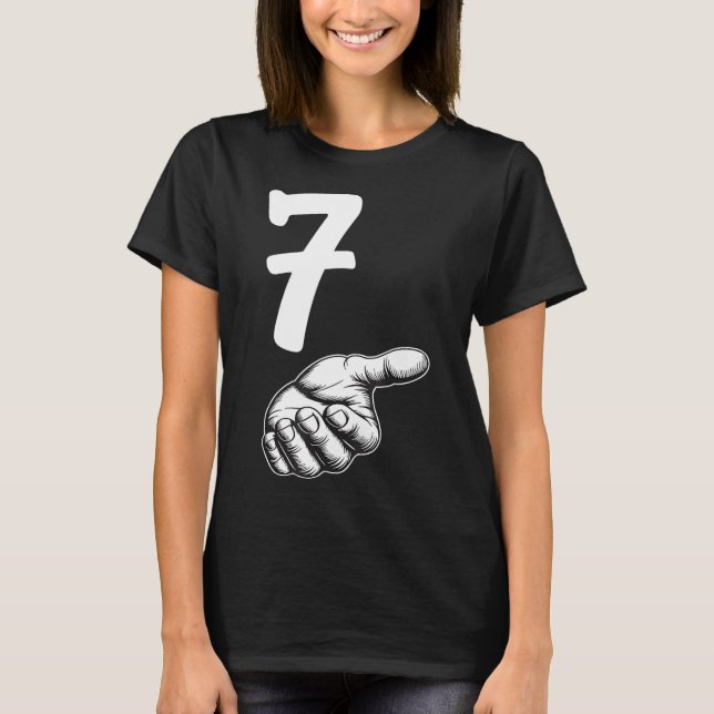 T-shirt Numéro 7 Duo correspondant 67 Mème Argot Gen Alpha (Devant)