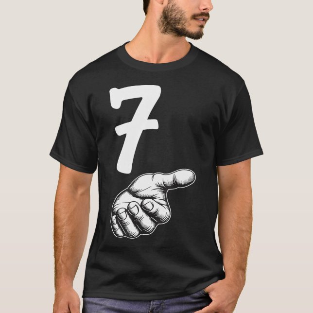 T-shirt Numéro 7 Duo correspondant 67 Mème Génération Alph (Devant)