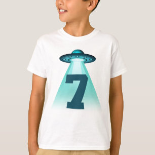 T-shirt Numéro 7 Enlèvement UFO Alien Thème 7 année Garçon