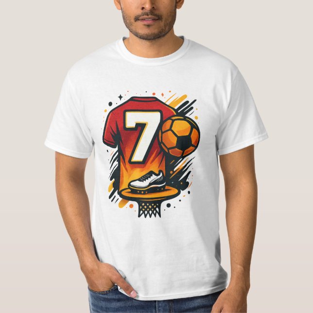 T-shirt Numéro 7 Football Tee - Bold Jersey Vibes Shirt (Devant)