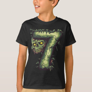 T-shirt Numéro 7 Halloween Zombie Thème 7 Année Enfants