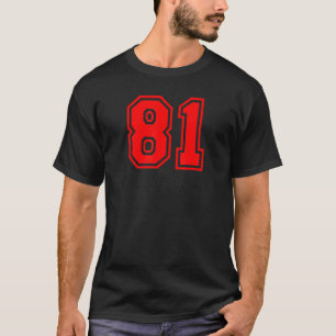 T-shirt Numéro 81 Sport Uniforme Rouge Fan Athlète Jersey