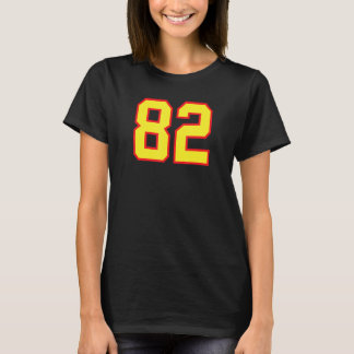 T-shirt Numéro 82 Fan de sport Jersey Athlète Yellow Red V