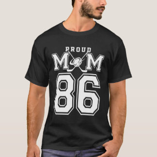 T-shirt Numéro 86 Personnalisé Fier Hockey Maman Personnal
