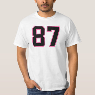 T-shirt Numéro #87 Sport Jersey rose noir Lucky No.