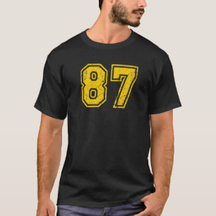 T-shirt Numéro 87 Sport Jersey Uniforme Fan Athlete Jaune
