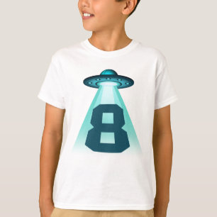 T-shirt Numéro 8 Enlèvement UFO Alien Thème 8 ans Garçons