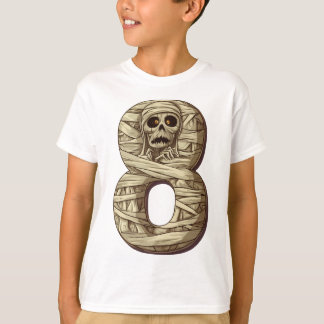 T-shirt Numéro 8 Mummy Halloween Thème 8 Année Enfants