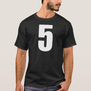 T-shirt Numéro Cinq chiffres 5 chiffres blancs simples Pri