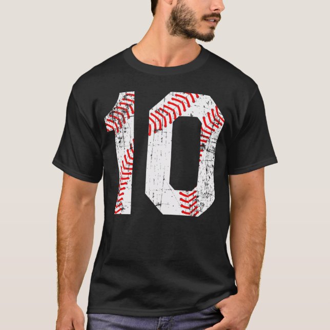 T-shirt Numéro de base-ball 10 Jersey (Devant)