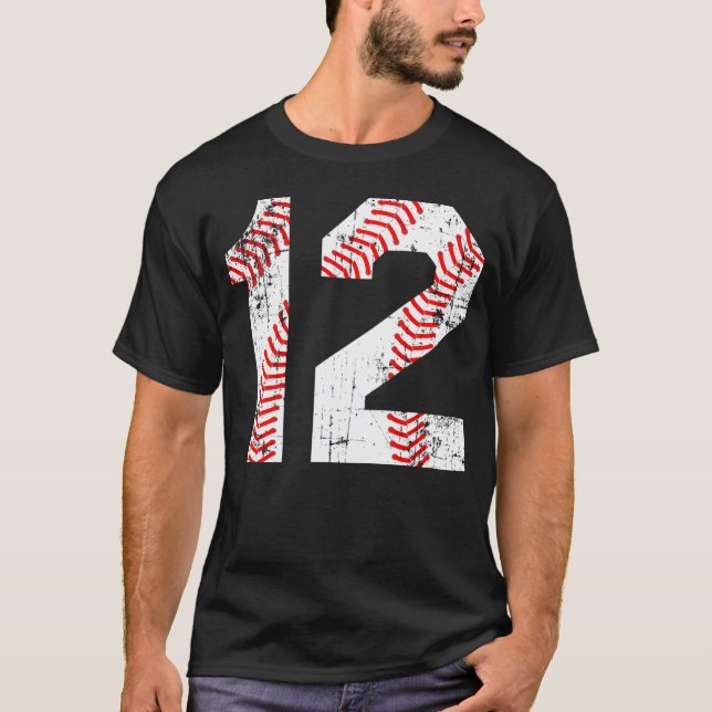 T-shirt Numéro de base-ball 12 Jersey (Devant)