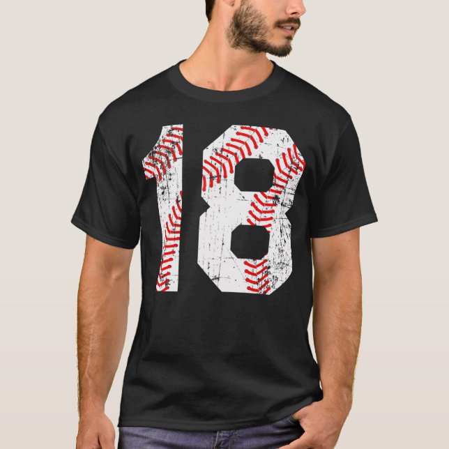 T-shirt Numéro de base-ball 18 Jersey (Devant)