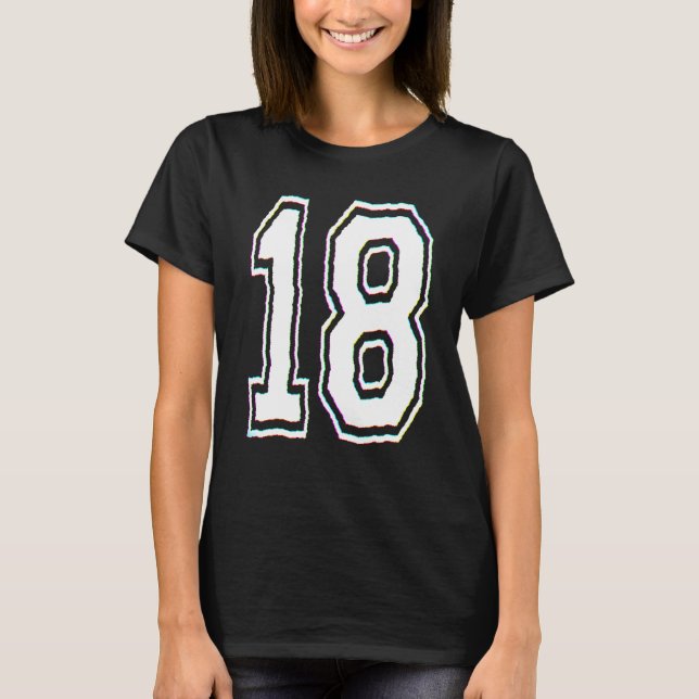 T-shirt Numéro de collège pour 18 ans (Devant)
