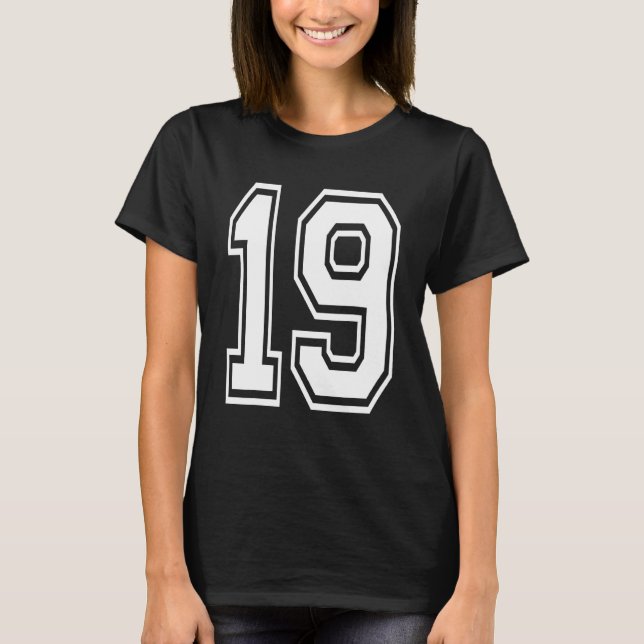 T-shirt Numéro de collège pour 19 ans (Devant)