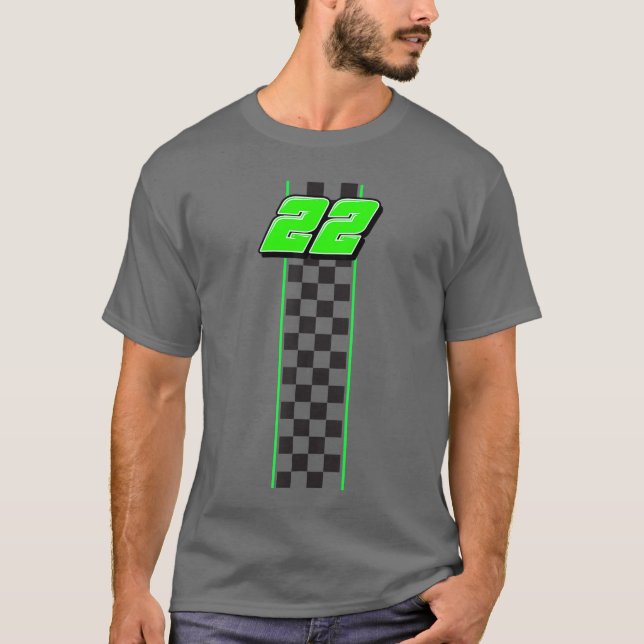 T-shirt Numéro de course 22 Course Course Piste de course (Devant)