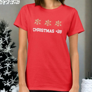 T-shirt Numéro de l'âge de Noël or monogramme de flocons d