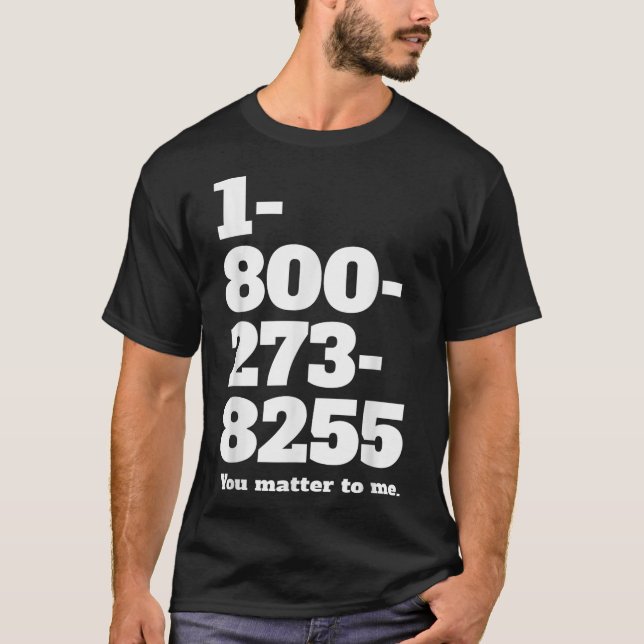 T-shirt Numéro de ligne d'appel du suicide (Devant)