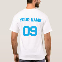 Numéro de nom personnalisé sur le dos Sky Blue Fon