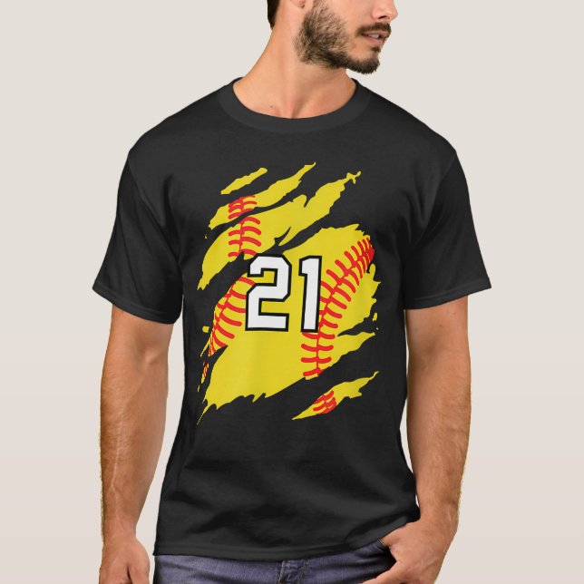 T-shirt Numéro de softball (Devant)