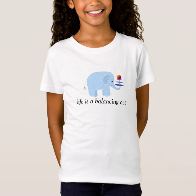 T-Shirt Numéro d'équilibre d'éléphant (Devant)