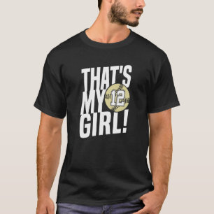 T-shirt Numéro douze c'est ma fille 12 Maman de softball