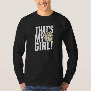 T-shirt Numéro douze c'est ma fille 12 maman de volley-bal