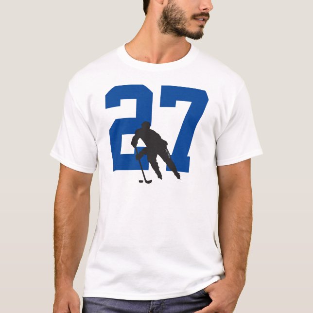 T-shirt Numéro du joueur de hockey personnalisé (Devant)