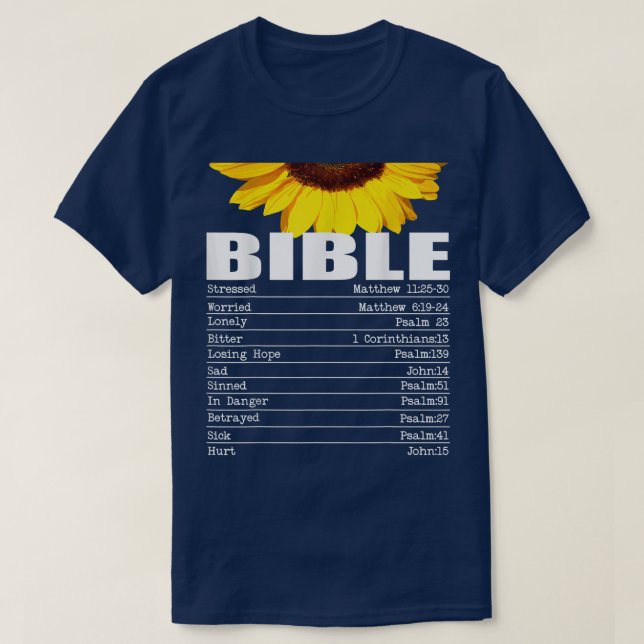 T-shirt Numéro d'urgence biblique Hotline Christian Sunflo (Design devant)