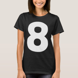 T-shirt Numéro en gras huit 8 gros caractères symbole de p