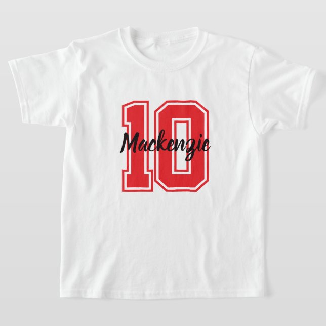 T-shirt Numéro et nom personnalisés  (Poser)