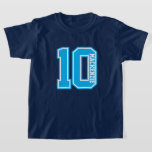 T-shirt Numéro et nom personnalisés Varsity<br><div class="desc">Facile à créer votre propre t-shirt personnalisé avec numéro et nom de Ricaso - changez le texte pour répondre à vos besoins. Une idée de cadeau personnel parfait pour les anniversaires . Disponible dans une large gamme de styles et de couleurs, pour les enfants et les adultes - pour répondre...</div>