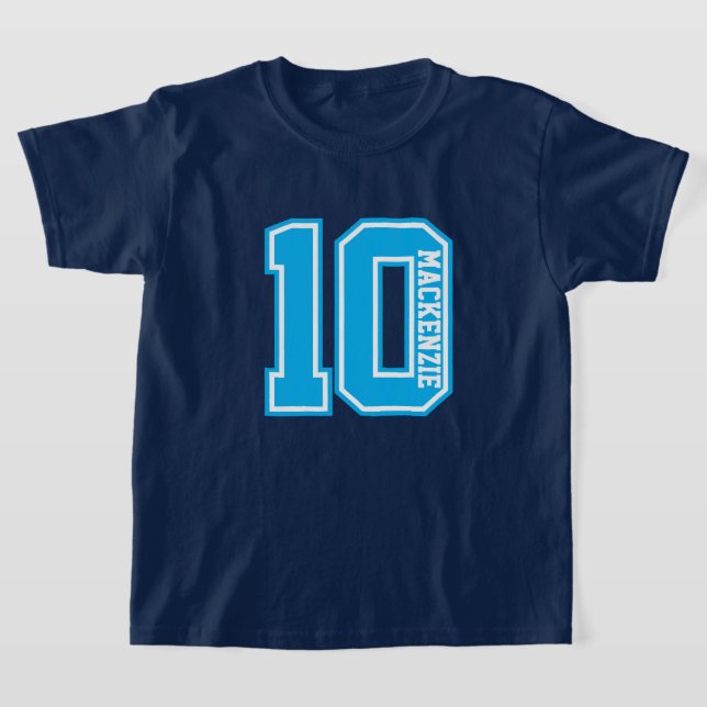 T-shirt Numéro et nom personnalisés Varsity  (Poser)