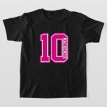 T-shirt Numéro et nom personnalisés Varsity<br><div class="desc">Facile à créer votre propre numéro et nom T-shirt personnalisé Varsity de Ricaso - changez le texte pour répondre à vos besoins. Une idée de cadeau personnel parfait idéal pour les anniversaires . Disponible dans une large gamme de styles et de couleurs, pour les enfants et les adultes - pour...</div>